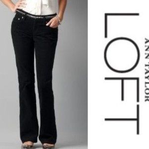 LOFT Black Curvy Bootcut Corduroy Pants